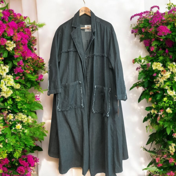 Giacca denim fiori - immagine 2