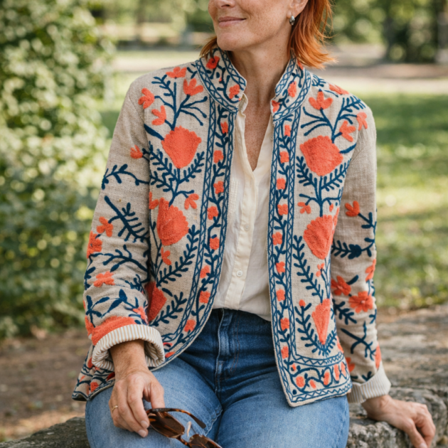 Giacca SUZANI in Cotone Ricamato – Giacca Etnica Boho Chic Donna