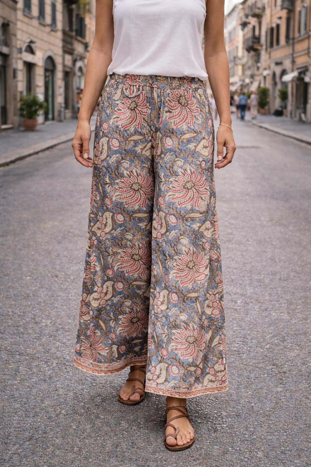 Pantaloni Palazzo Donna Cotone Block Print SHAILA | Boho Chic
