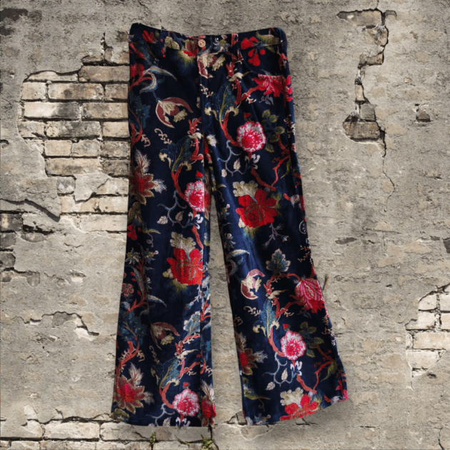 Pantaloni velluto blu YASH