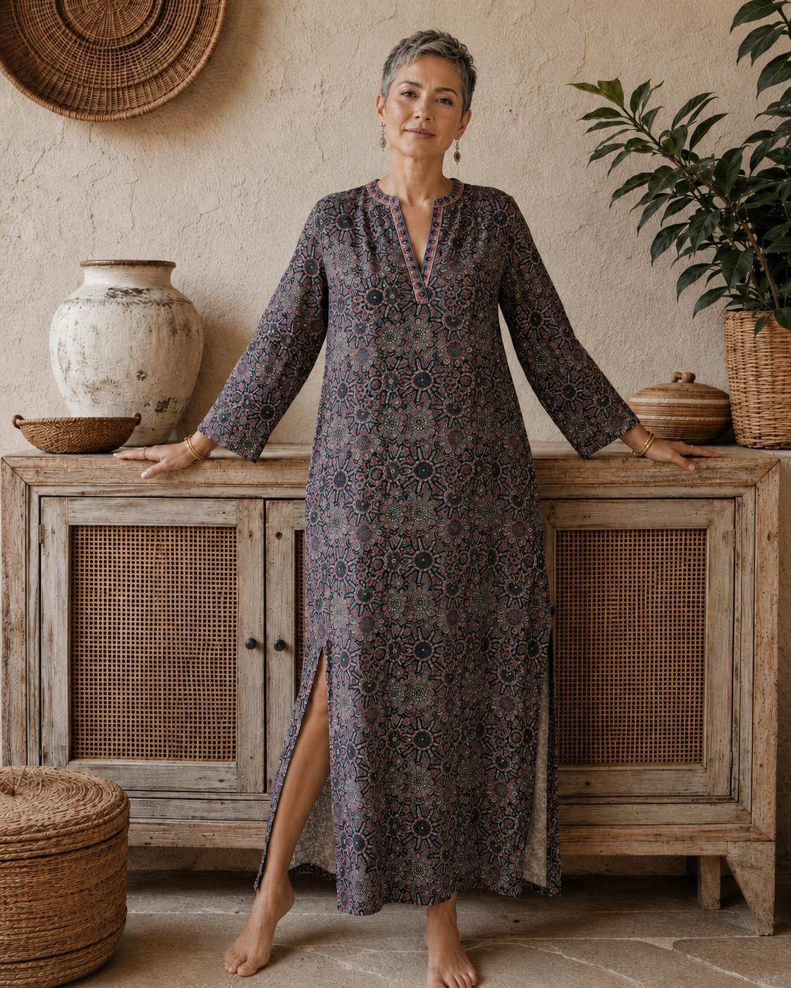 Abito Lungo SCILLA in Crepe Blu