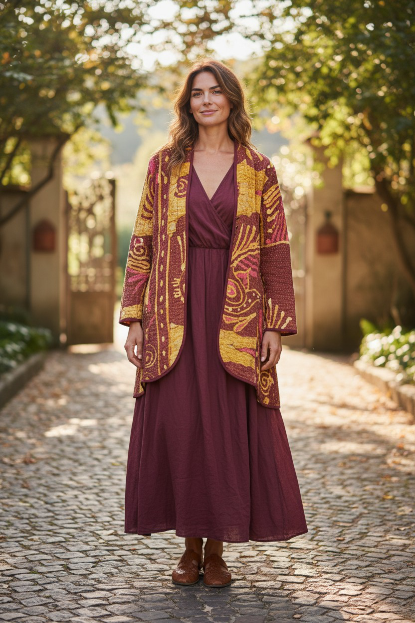 GIACCA KANTHA vintage marrone