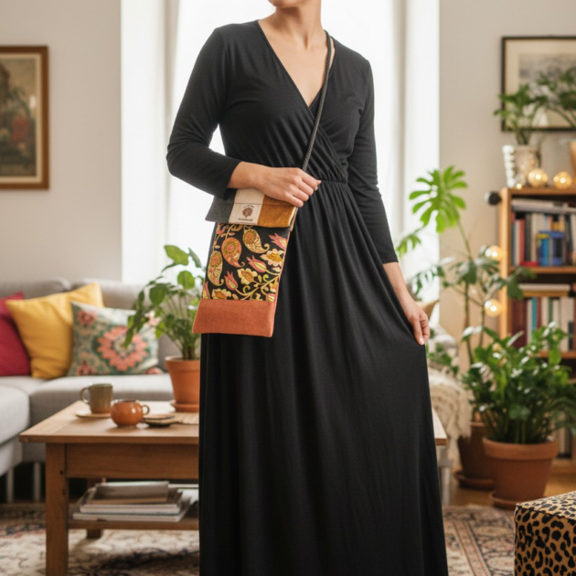 "PAOLETTA  nero arancio"