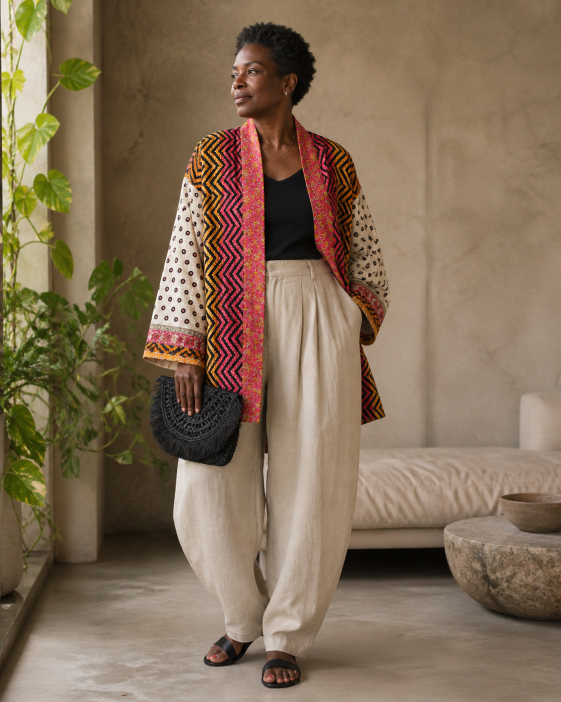 Giacca Kantha Rosa ANIKA Doubleface