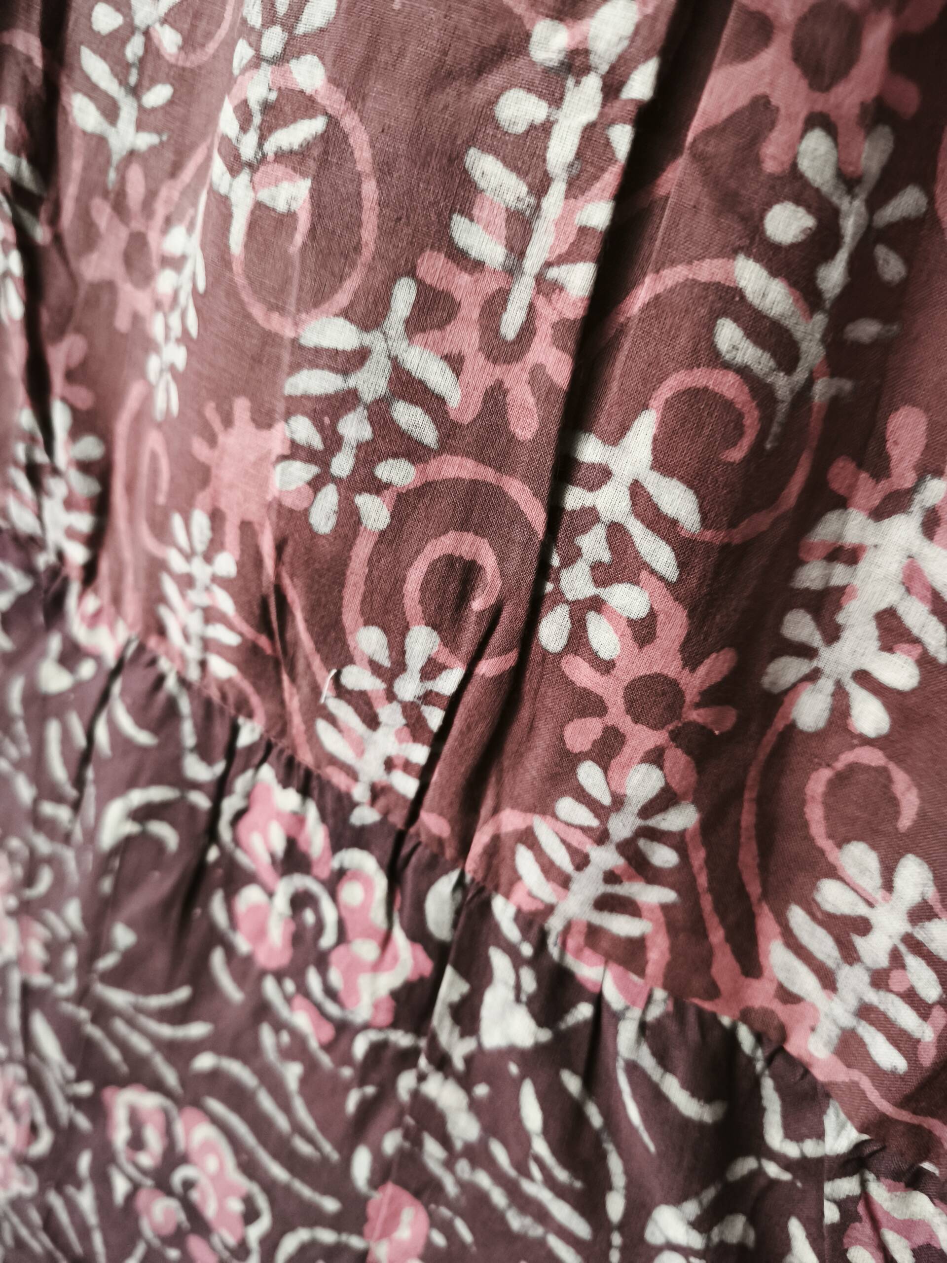 Completo Ritu Cotone Amaranto Block Print - immagine 3