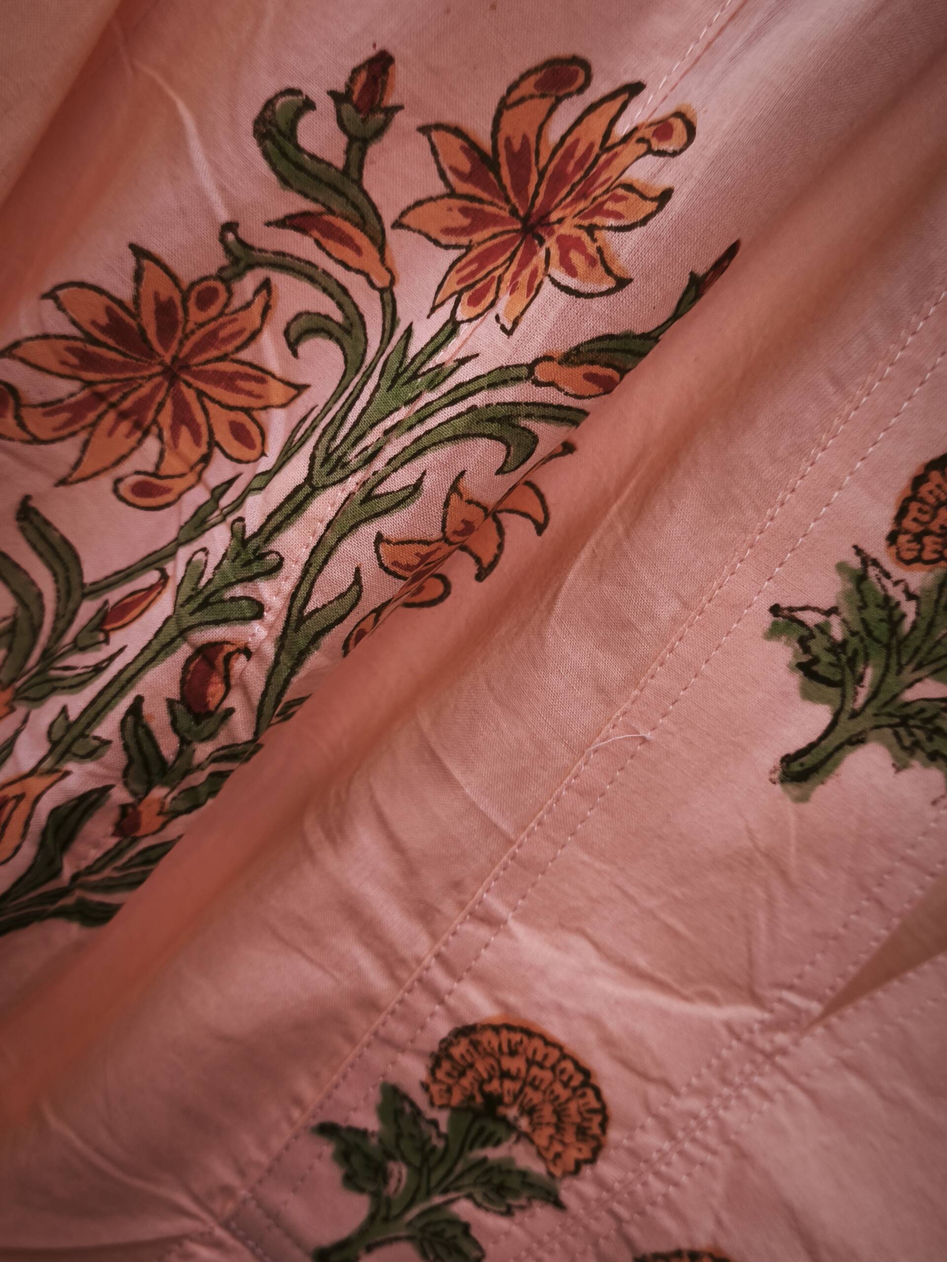 Abito Kamal Cotone Block Print Salmone - immagine 3