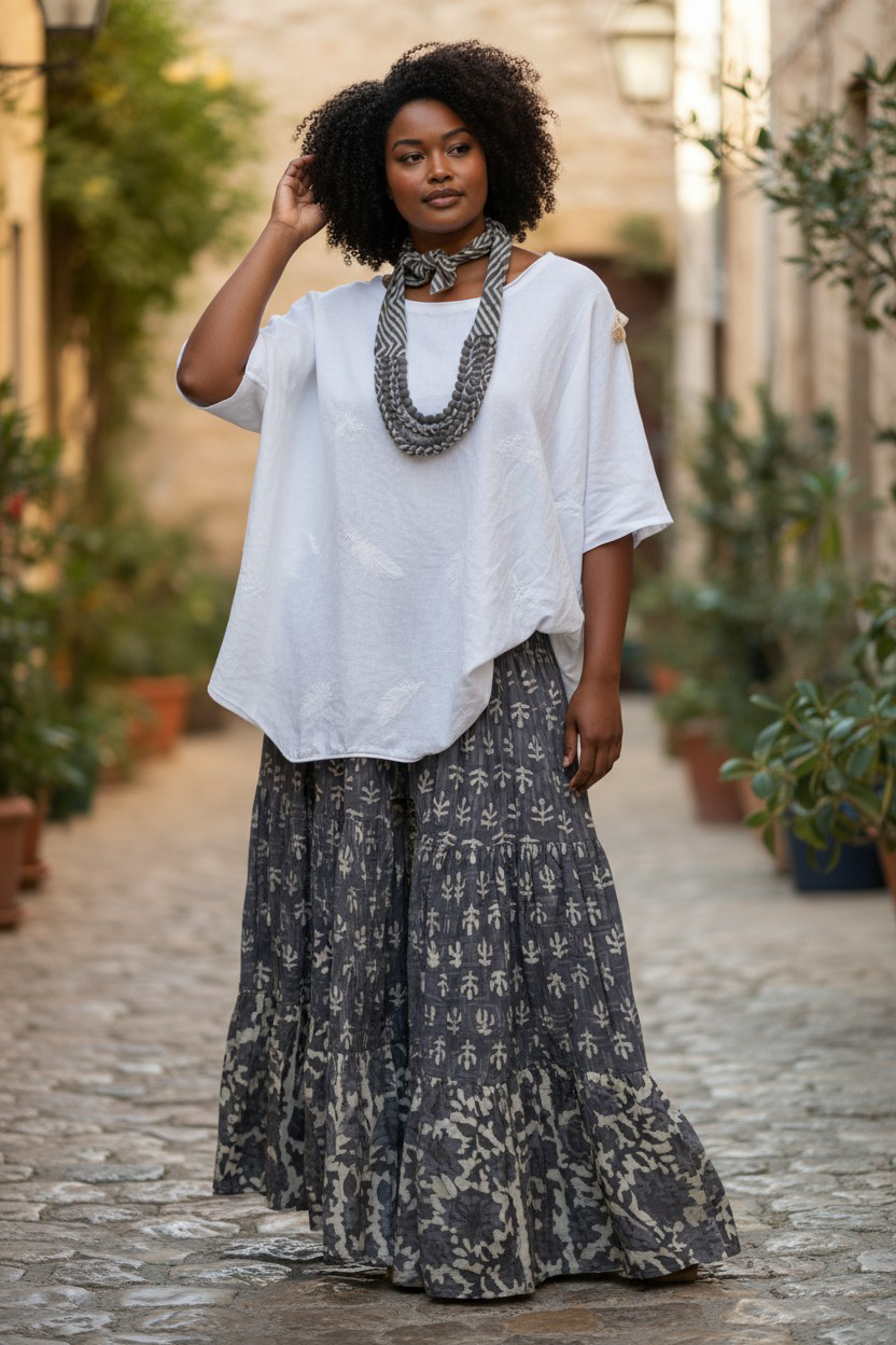 Completo "Ritu" cotone tortora - immagine 2