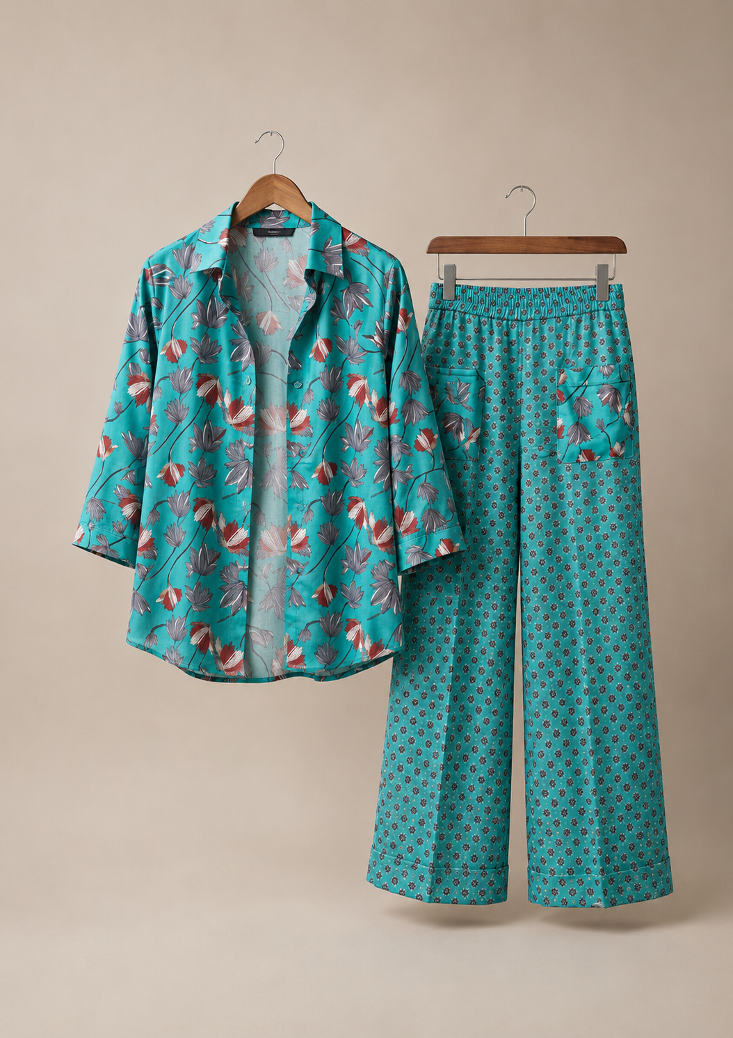Completo Rachele Ottanio in Cotone Blockprinting