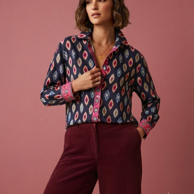 Camicia Nikita seta  blu