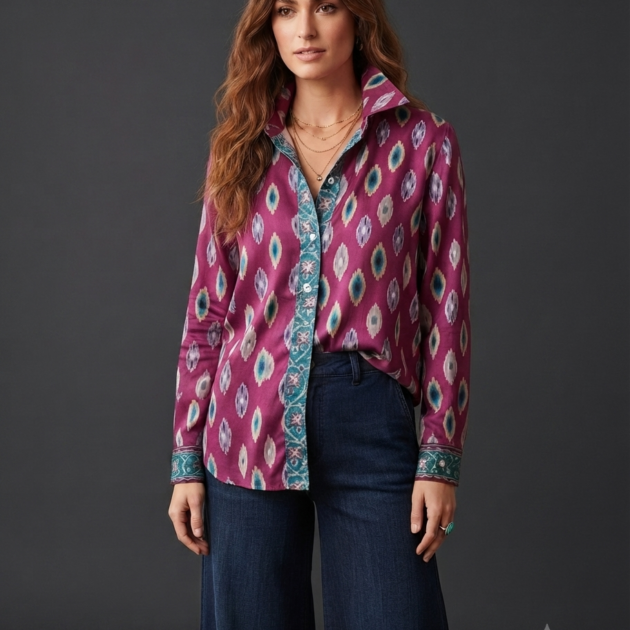 Camicia Nikita seta  bordeaux
