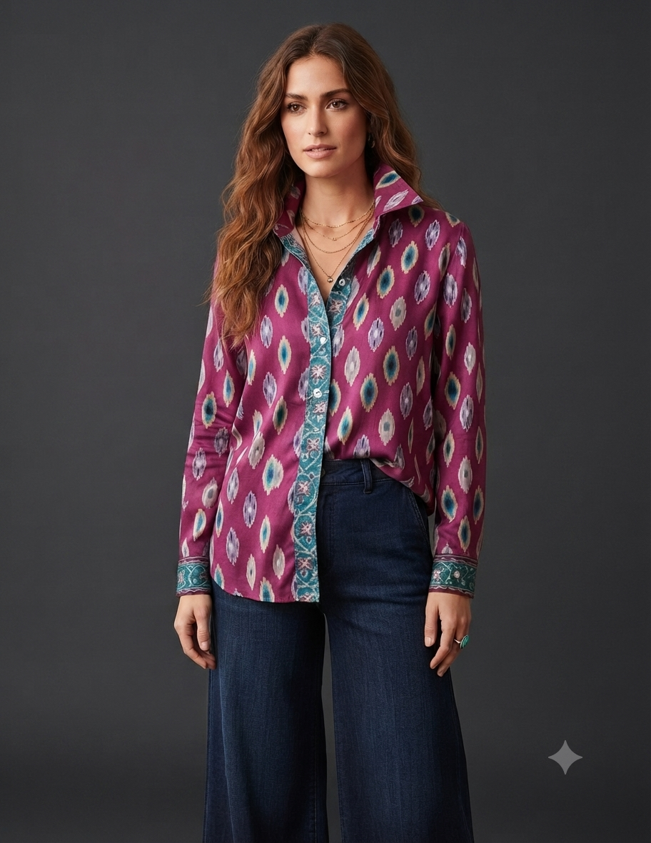 Camicia Nikita seta bordeaux