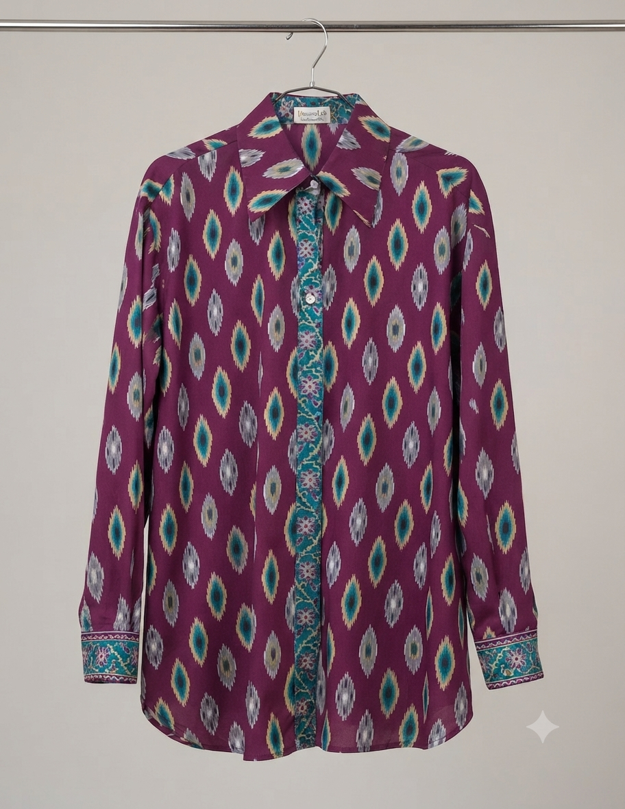 Camicia Nikita seta bordeaux - immagine 4